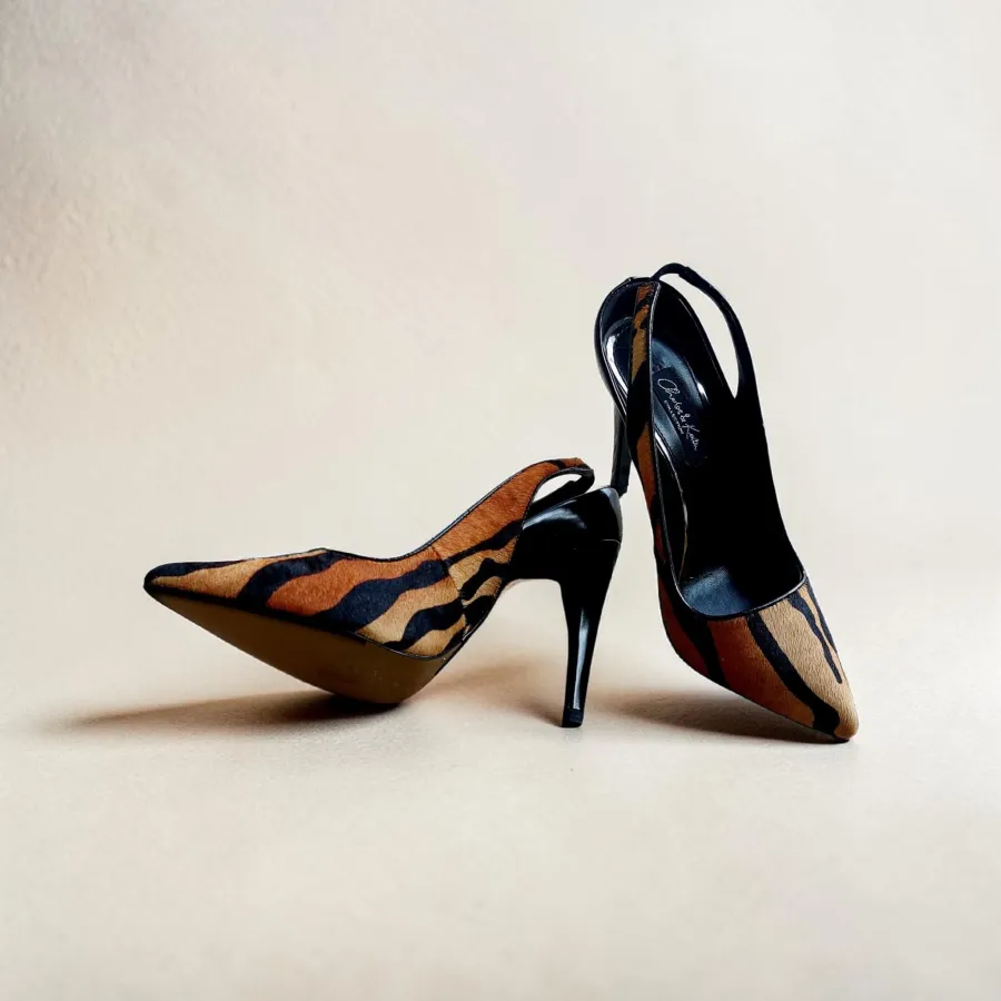 Charles & Keith Tiger Print Pointed Toe Slingback Heels Size 36 (AU 5) Brand New with Box - Photo 6 of 7