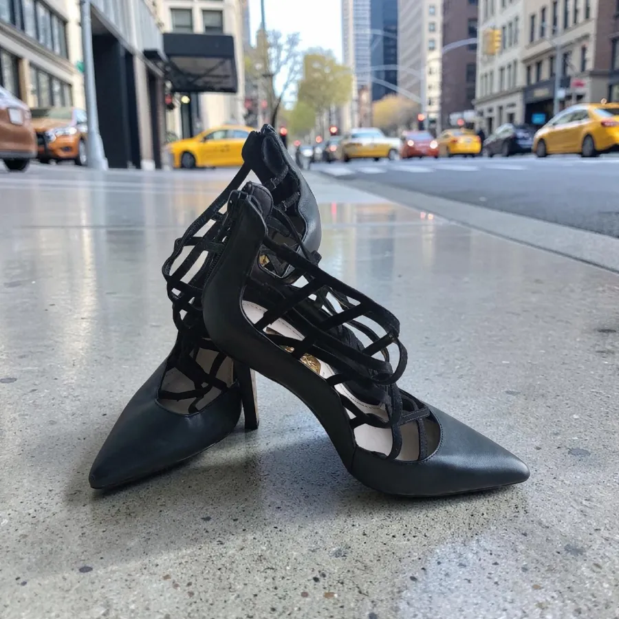 Charles & Keith Black Crisscross Stiletto, Size 36 AU 5 - Photo 1 of 5