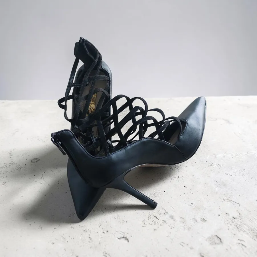Charles & Keith Black Crisscross Stiletto, Size 36 AU 5 - Photo 2 of 5