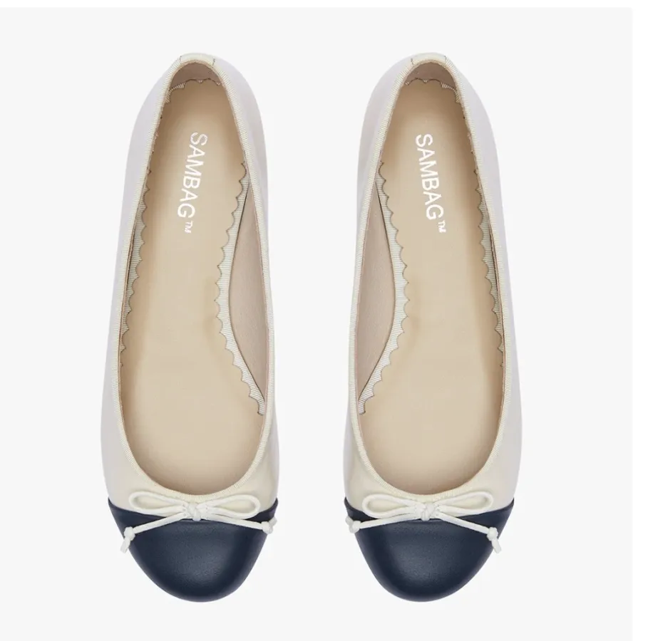 Size 40 Two tone navy stone ballet flats - Photo 1 of 5