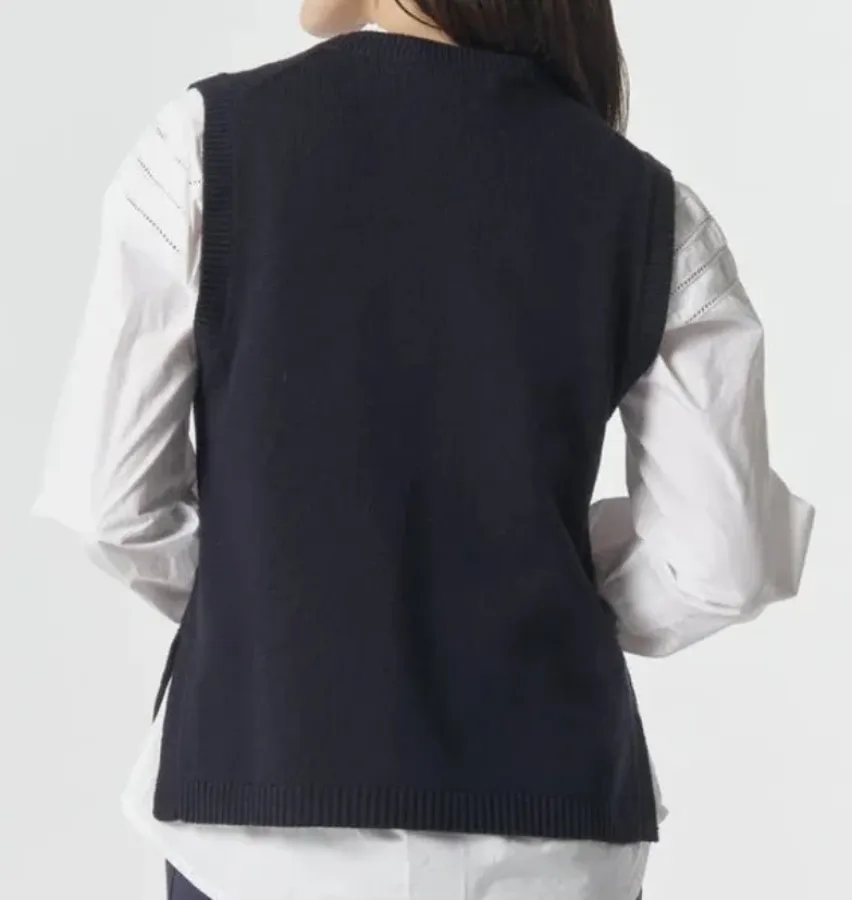 Women navy Gooniwindi cotton vest - Photo 2 of 4