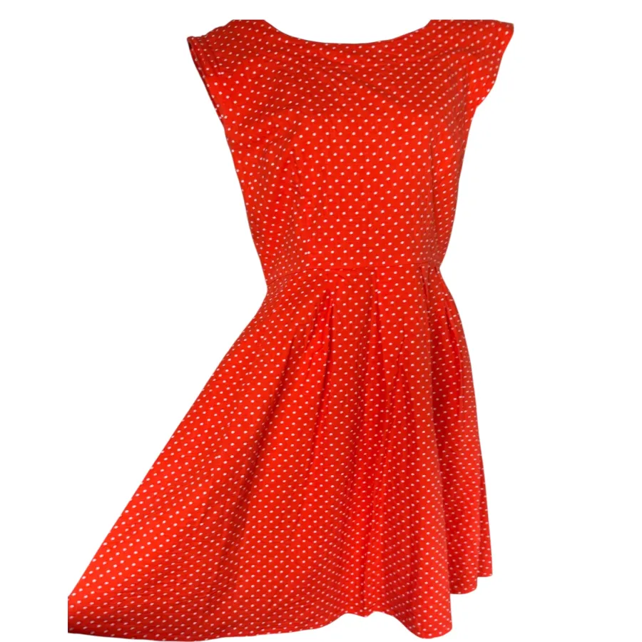 princess highway red polka dot dress linen - Photo 3 of 5