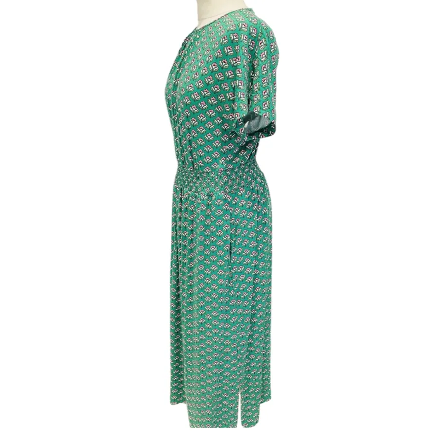 Boden 12 Green floral jersey long dress - Photo 3 of 7