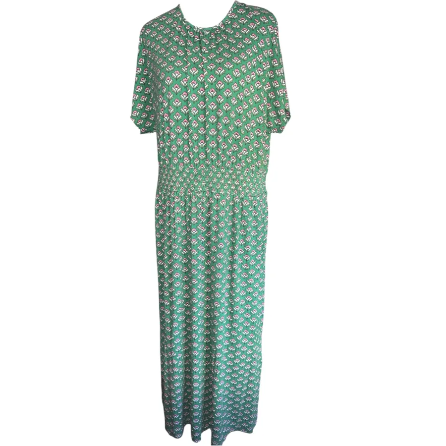 Boden 12 Green floral jersey long dress - Photo 4 of 7