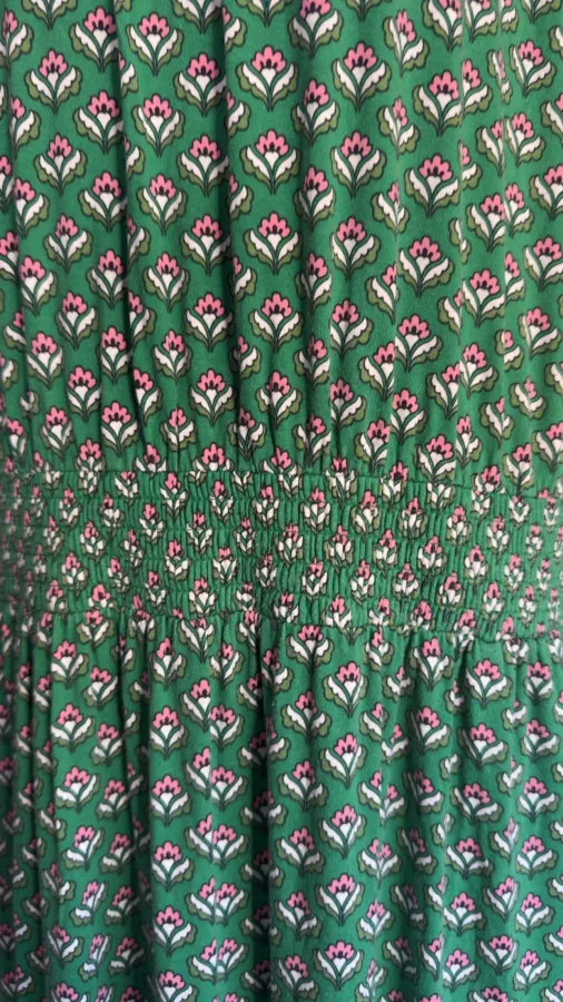 Boden 12 Green floral jersey long dress - Photo 6 of 7